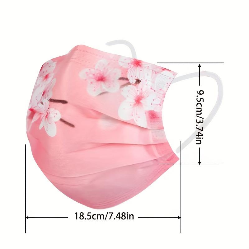10pcs Romantic Floral & Starry Sky Print Face Masks for Women, 3-Layer Woven Polypropylene, Elastic, Breathable & Sun-Protective