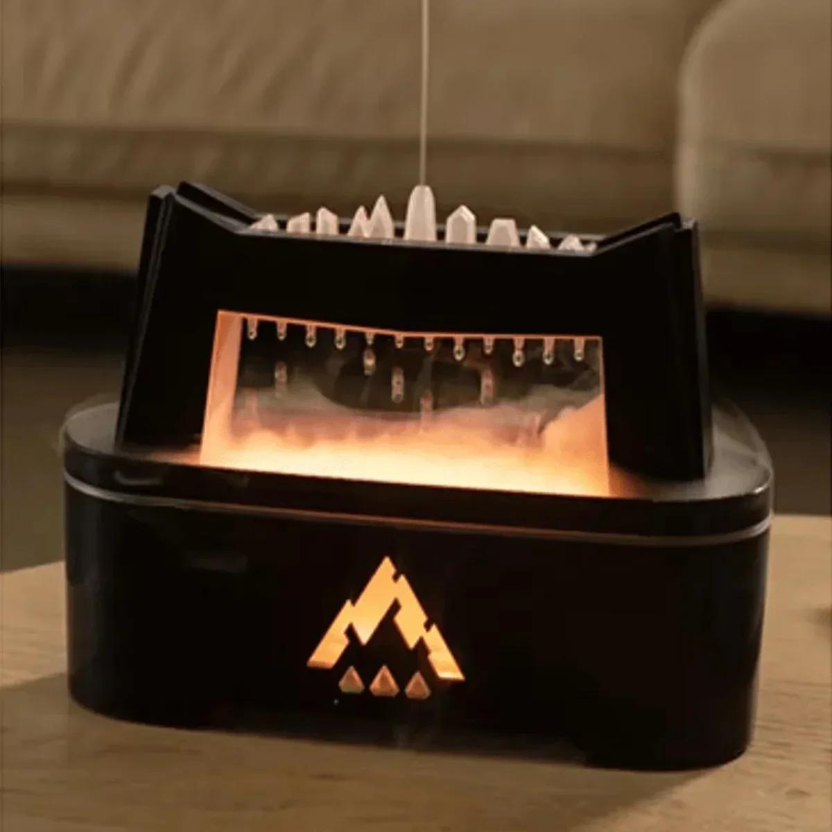 

Звук дождя, капающей воды, аромадиффузор-увлажнитель, 300 мл, диффузор с эффектом пламени, подходит для спален, студий йоги, обеспечивает со Black