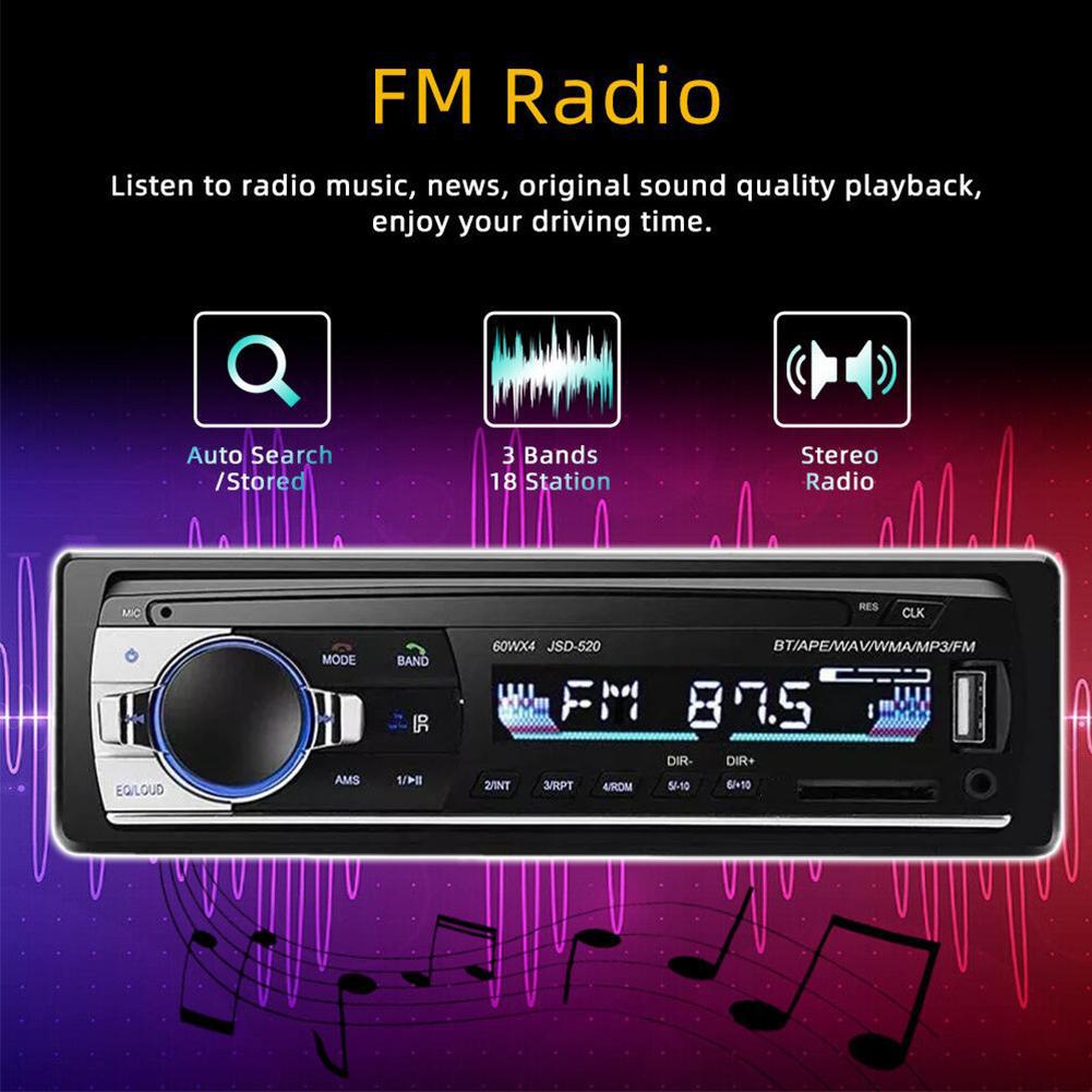 Reproductor MP3 para Coche De 12V, 45W X 4, Audio Tablero En Multimedia Raido Radio, Reproducto T7A4