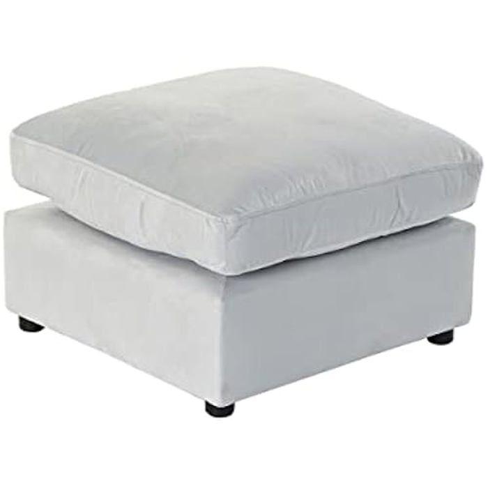 Repose-pieds - DKD Home Decor - Standard - Bois Et Polyester - Bleu Ciel - 55x55x35 Cm