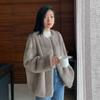 Efterår og Vinter Ny Dame Faux Fur One-piece Rundhalset Frakke