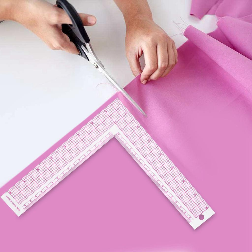 Plastic L Square Shape Ruler French Curve Sewing Measure Professional Tailor Craft Tool