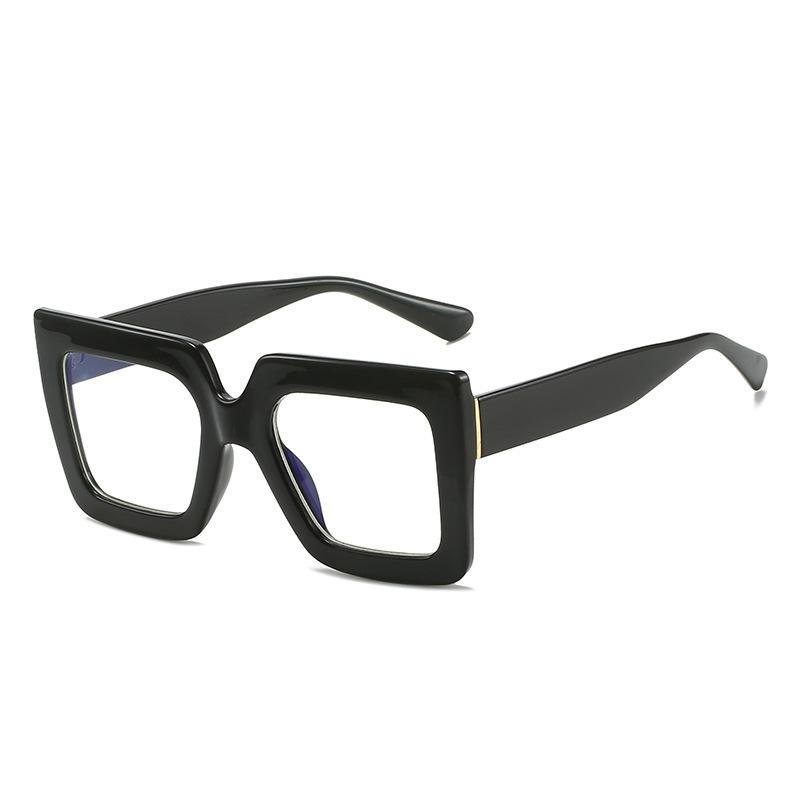 

New Dopamine Color Square Eyeglass Frame Extra Large Thick Frame Anti-blue Light Glasses 8561 чорний