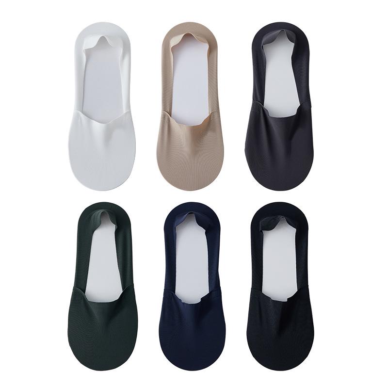 Men's Non-Slip No-Show Boat Socks, Pure Cotton, Seamless Ice Silk, Low-Cut Invisible Design.
