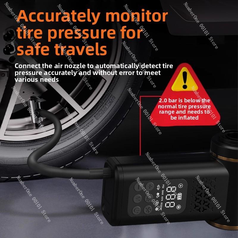 Multipurpose Car Wireless Vacuum Cleaner: Portable Smart Tire Air Pump, Digital Display Air Pump