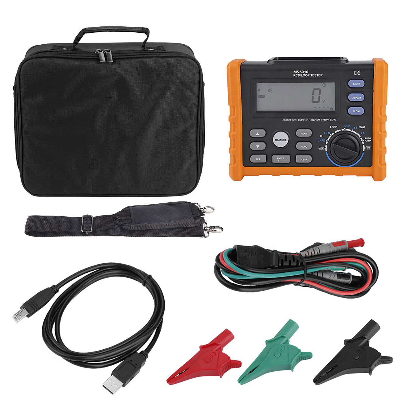 

PEAKMETER MS5910 Digital Resistance Meter RCD Loop Resistance Tester Multimeter