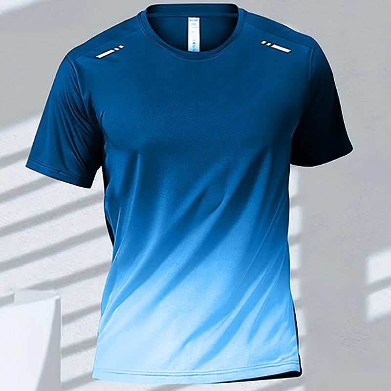 T-shirts Sports T-shirt Quick-drying Gradient Short Sleeve Tees Outdoor Workout Basketball Training Running clothes