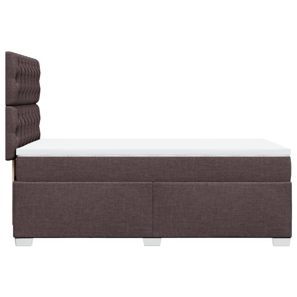 Box Spring Bed with Mattress Dark Brown 90x200 cm Fabric