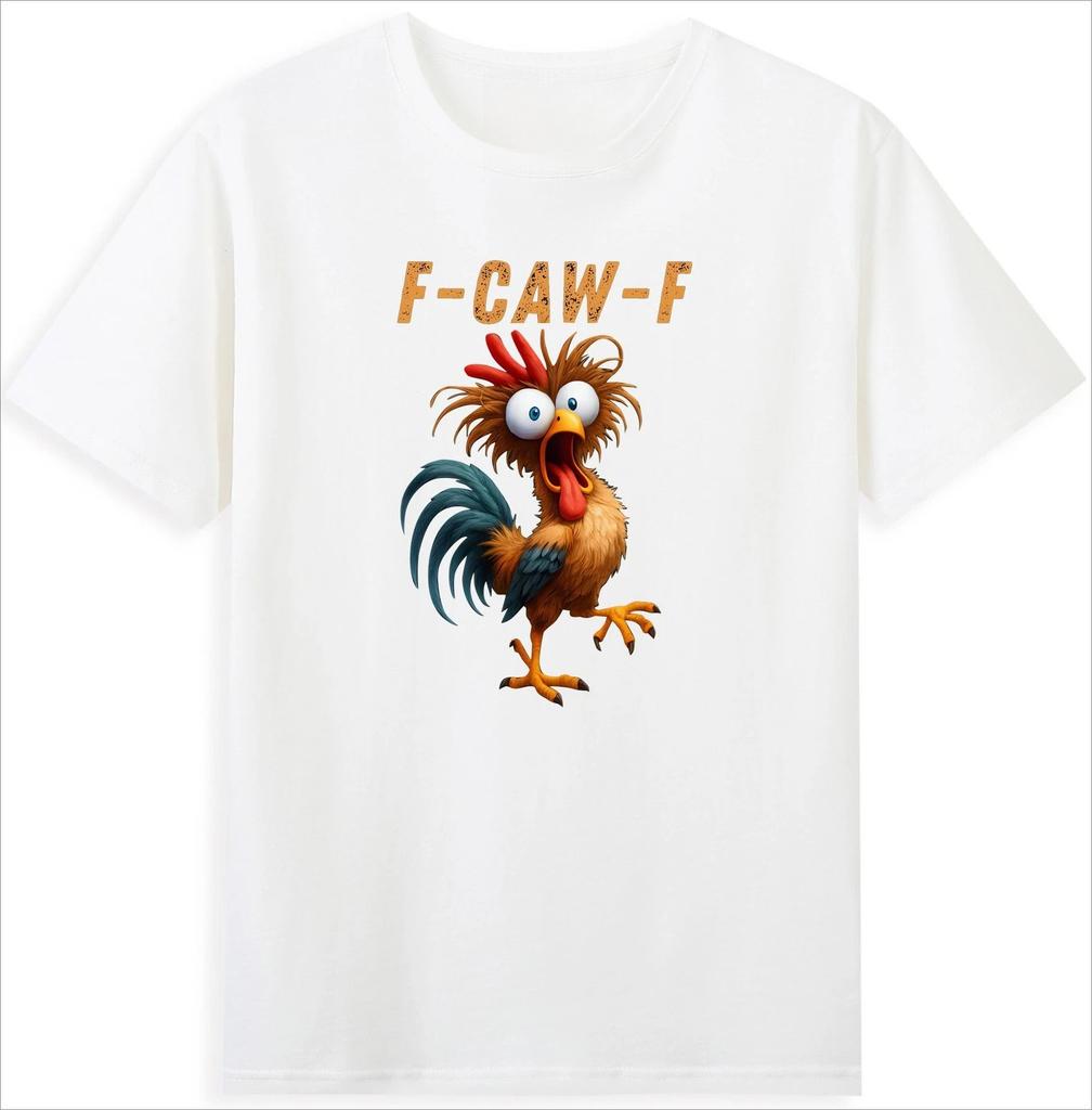 Best Selling Fashion Graphic T Shirts Retro Streetwear F-Caw-F Funny Rooster Chicken Meme Humor Quote Joke Vintage Men's T-Shirt