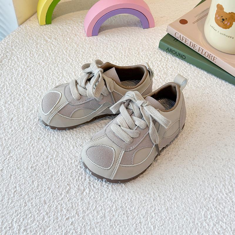 Korean Version of Children's Casual Shoes 2025 Spring New Color Matching Boys and Girls Soft Baseplate Shoes Baby Moral Training Shoes