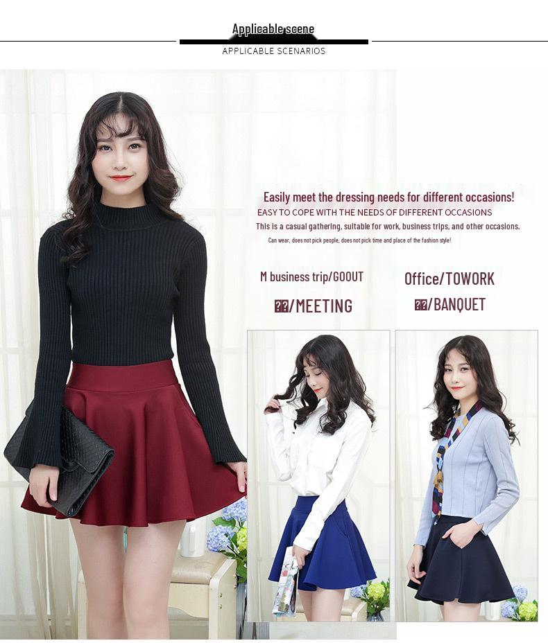 2022 Spring/Summer Women's High-Waisted A-Line Skirt, Anti-Exposure, Plus Size, with Pockets