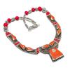 Tibetan Nepal Necklace Natural Red Coral 18" Chunky Ethnic Boho Jewelry NN 717
