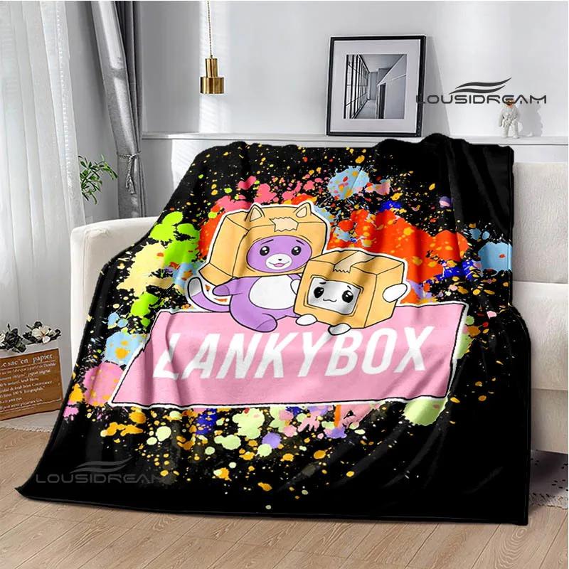 Lankybox Foxy Boxy cute Printed blanket picnic blanket Flannel Warm blanket Soft Cozy Blanket Home travel blanket Birthday Gift