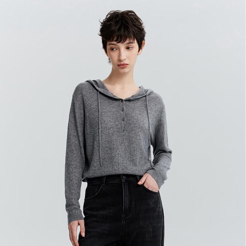 MONOVICH Women s Long Sleeve Casual Knitted Hoodie Sweater 8122560085 L