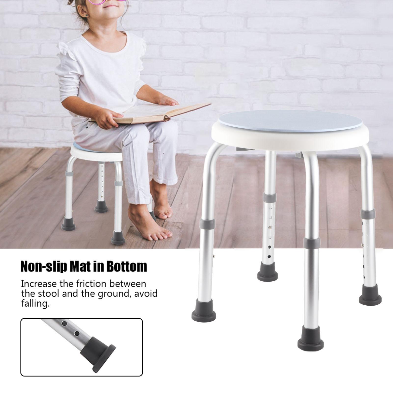 

Регулируемый круглый табурет для душа из алюминиевого сплава, вращающееся на 360 градусов безопасное сиденье