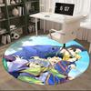 1pc Anime Cartoon Design Round Carpet - Office Chair Mat, Non-Slip Rug for Home Decor, Living Room, Bedroom, Game Room & Dormitory Decoration.W064