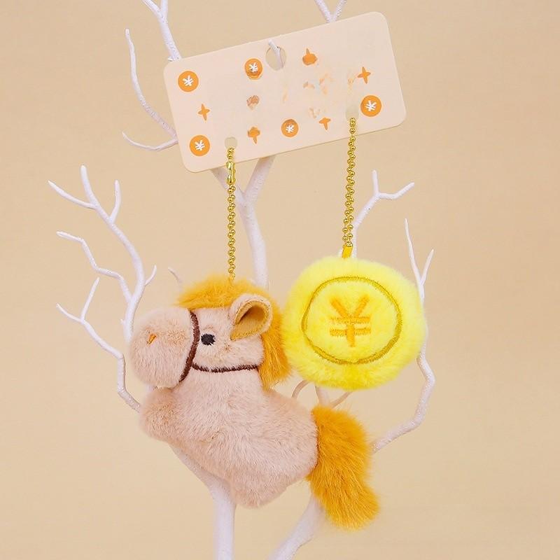 Plush Horse Keychain With Money Favors For New Year Decor And Bag Ornament