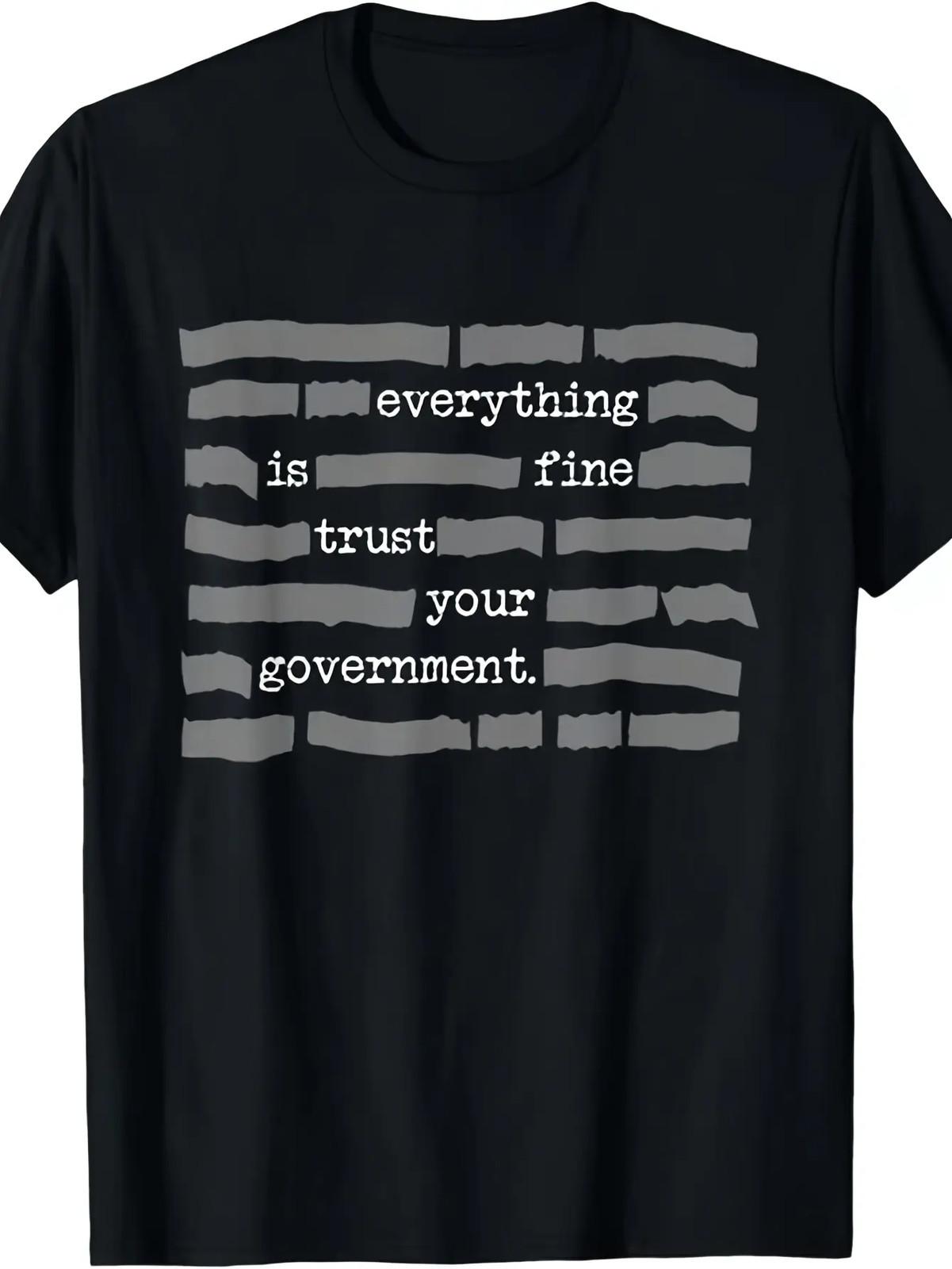 NEW LIMITED Everything Is Fine Trust Your Government Conspiracy Theory T-Shirt S разноцветный