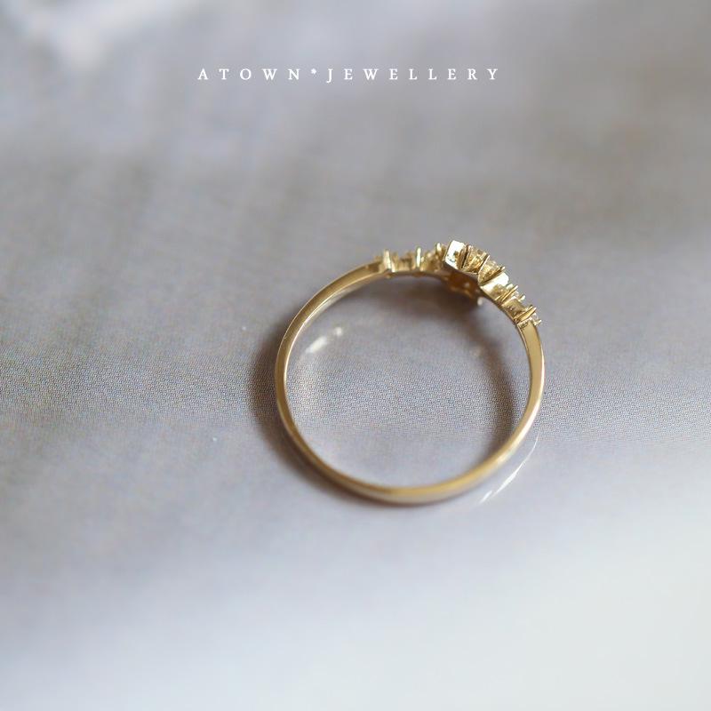 Exquisite Japanese Snowflake Women's Ring: 14K Gold-Plated S925 Silver, Platinum Commuting Style