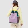 Niche Color Block Dopamine Backpack Cross-border Casual Minimalist Fashion Bag for Girls Student Commute & Daily Use