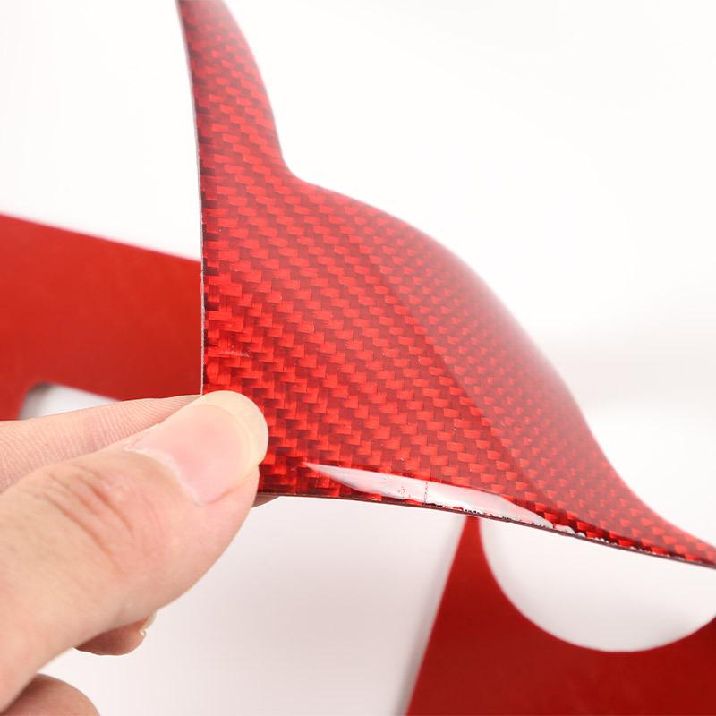 Red Soft Carbon Fiber Door Handle Steering Wheel Gear Shift Trim Cover Stickers Fit For Hummer H2 2003-2007 Interior Accessories