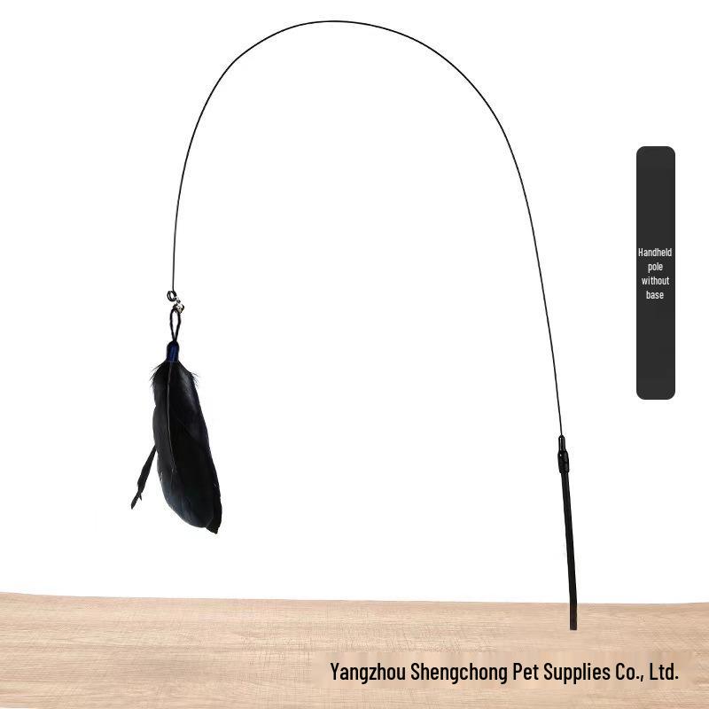 Katzenangel mit starkem Saugfuß, Feder und Glöckchen zur Selbstbeschäftigung und gegen Langeweile.