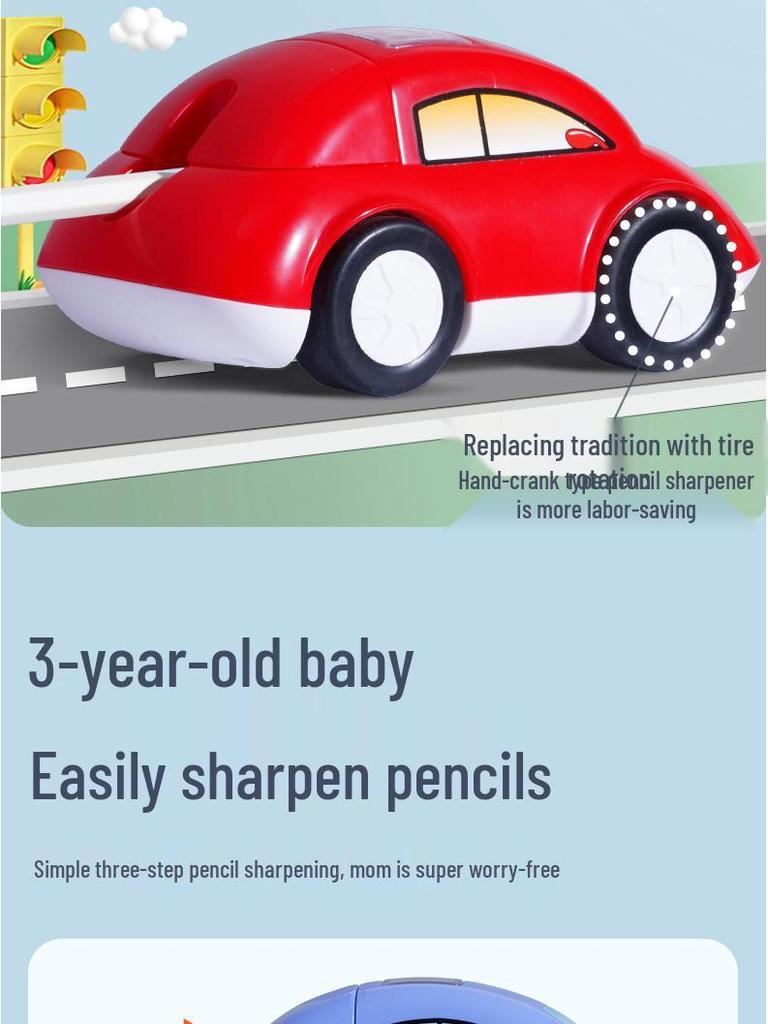 Roztomilé automatické ořezávátko na tužky pro děti – Manuální posunovač tuhy pro žáky základních škol