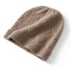 Cashmere Autumn and Winter New Style Women's High End Solid Color Knitted Warm and Fashionable Cross Striped Casual Baotou Hat