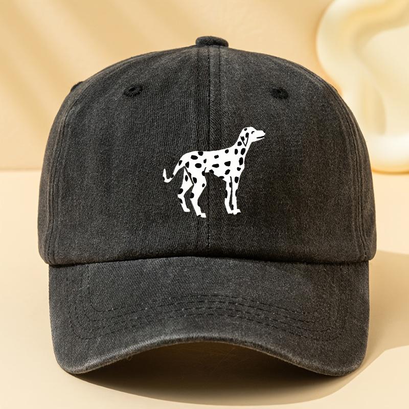 Unisex Dalmatian Print Baseball Cap Washed Vintage Outdoor Lightweight Curved Brim Hat Trucker Baseball Cap Suitable for Casu