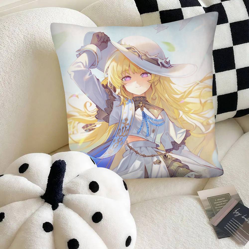 Phoebe Hot 3D Game Wuthering Waves Pillow Case Square Pillow Bedroom Sofa Leisure Comfort Cushion Car Home Decoration