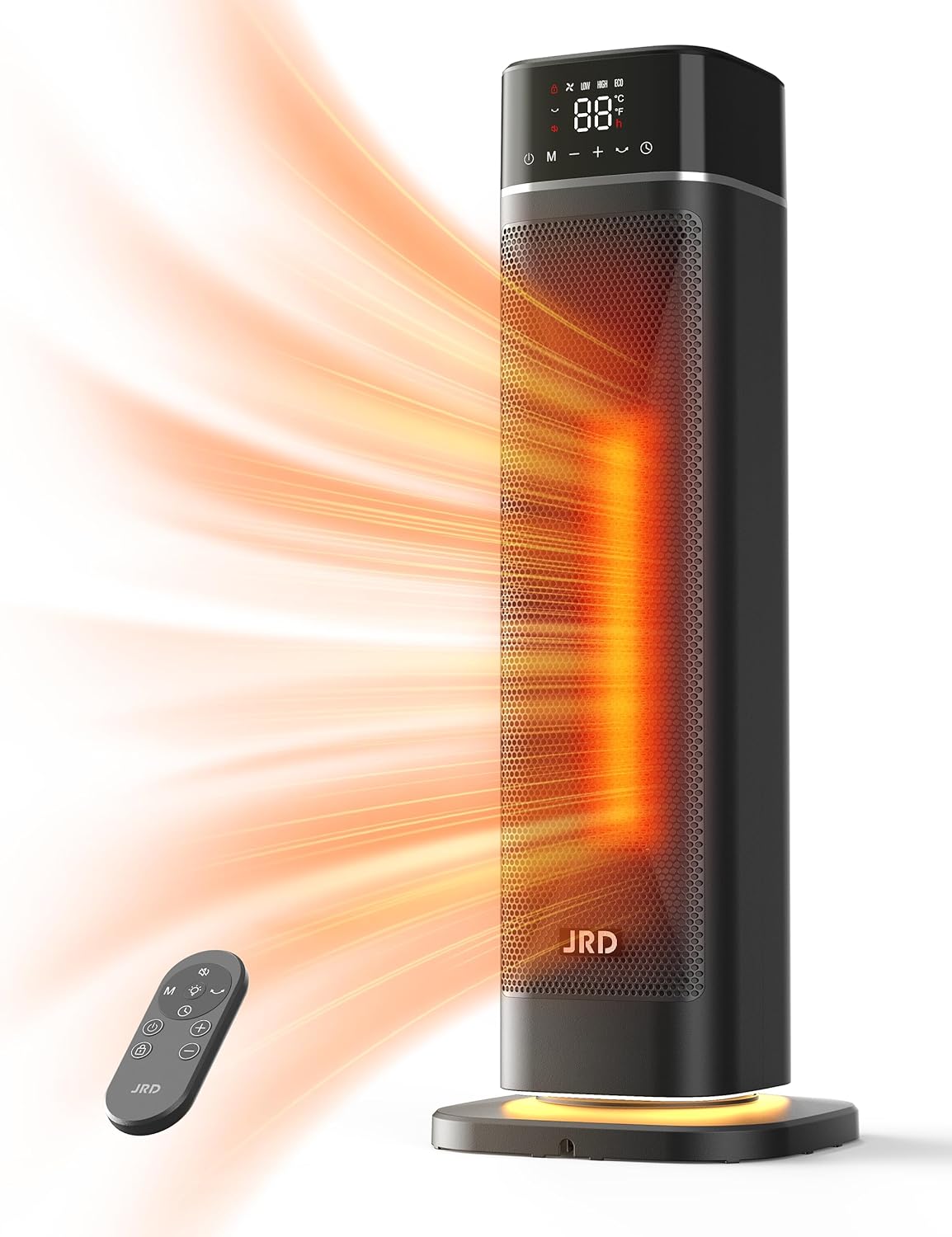 

24 Portable Space Heater, Fast Heating with Remote, 4 Modes, Oscillation, Overheat & Tip-Over Protection чорний