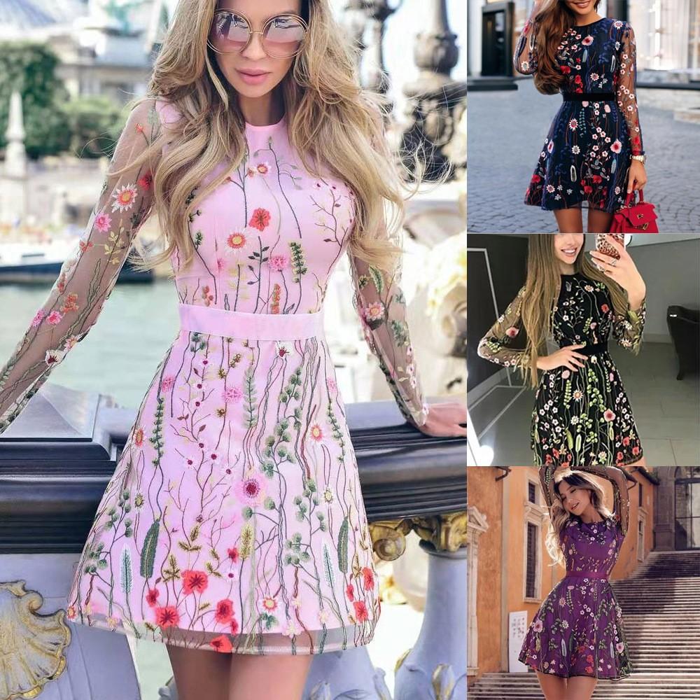 Robe nouvelle collection printemps pour femmes européennes et américaines, jupe trapèze florale brodée style bohème