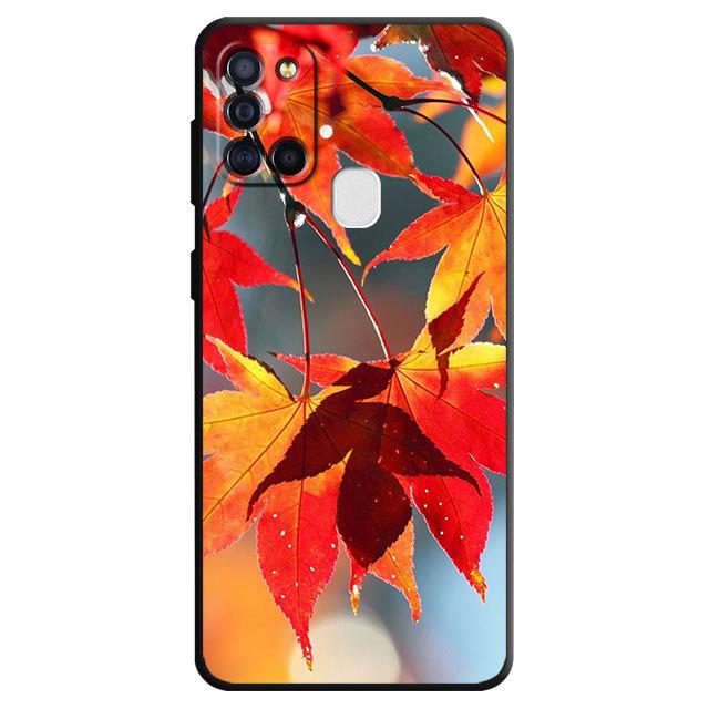 Fall für Samsung Galaxy M30s M22 M32 5g M31 M13 M51 M33 M23 M52 M12 Herbst Blätter Herbst fuchs Kürbis Halloween Herrliche Abdeckung