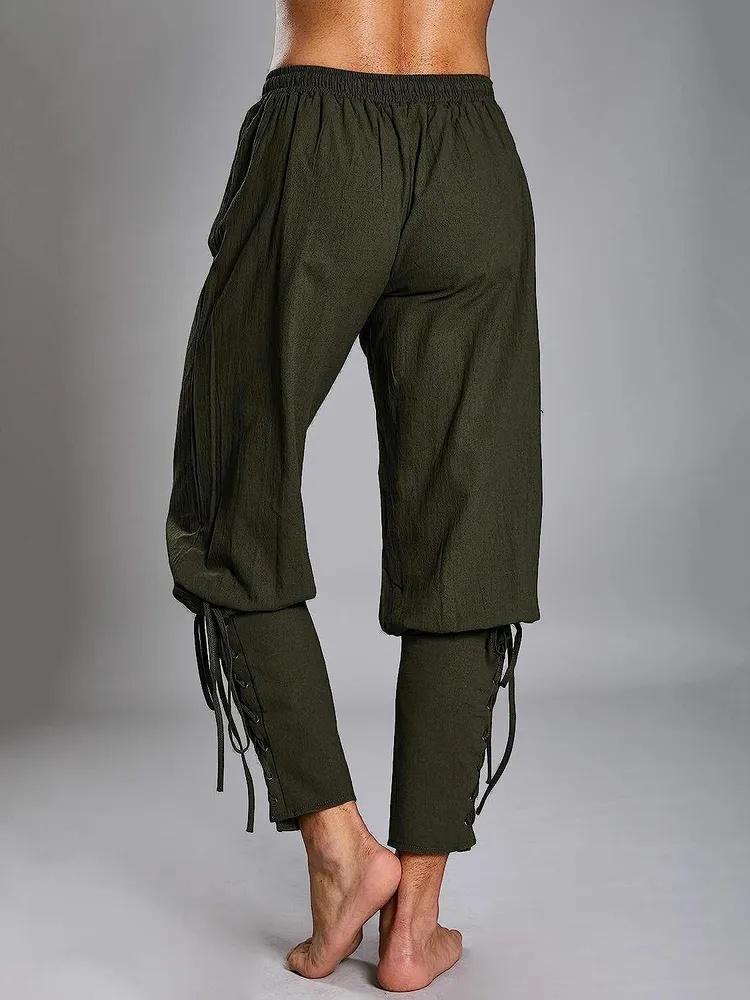 Men's Black Loose-Fit Harem Pants with Fitted Ankle Cuffs and Adjustable Drawstring - Athletic Martial Arts Yoga Trousers
