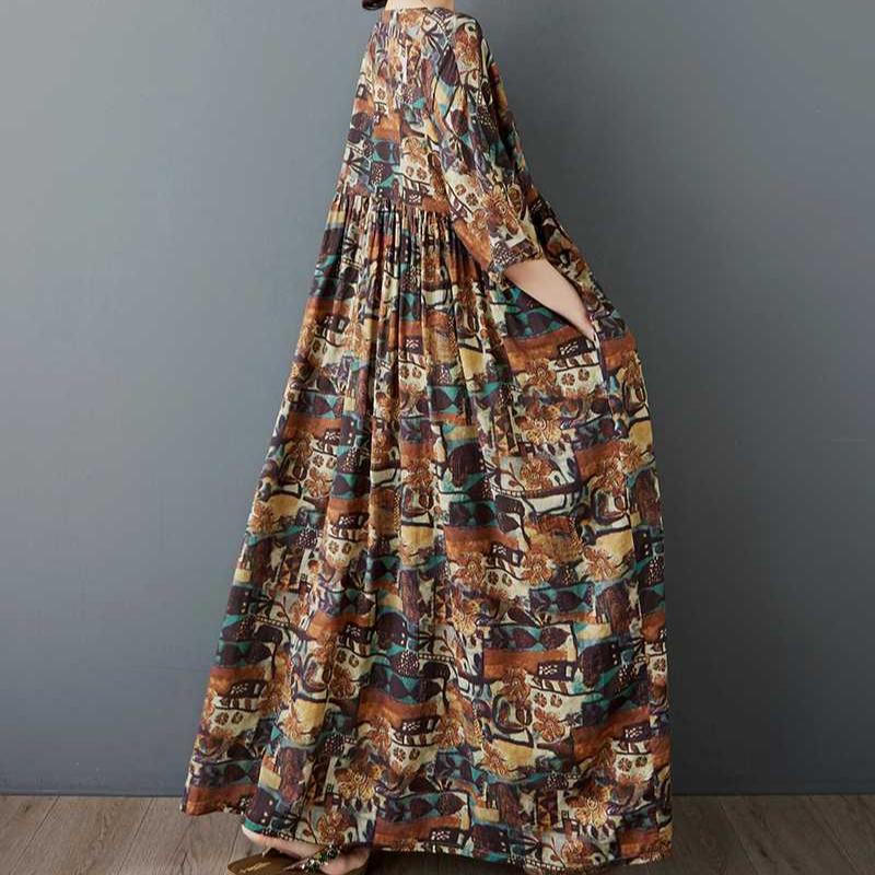 Summer Round Neck Shoulder Dress