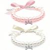 Pearl Necklace with Rhinestone Bone Decor for Dogs & Cats, Fashionable Cat Wedding Collar Jewelry Suitable for Girls, Cats, Small Dogs