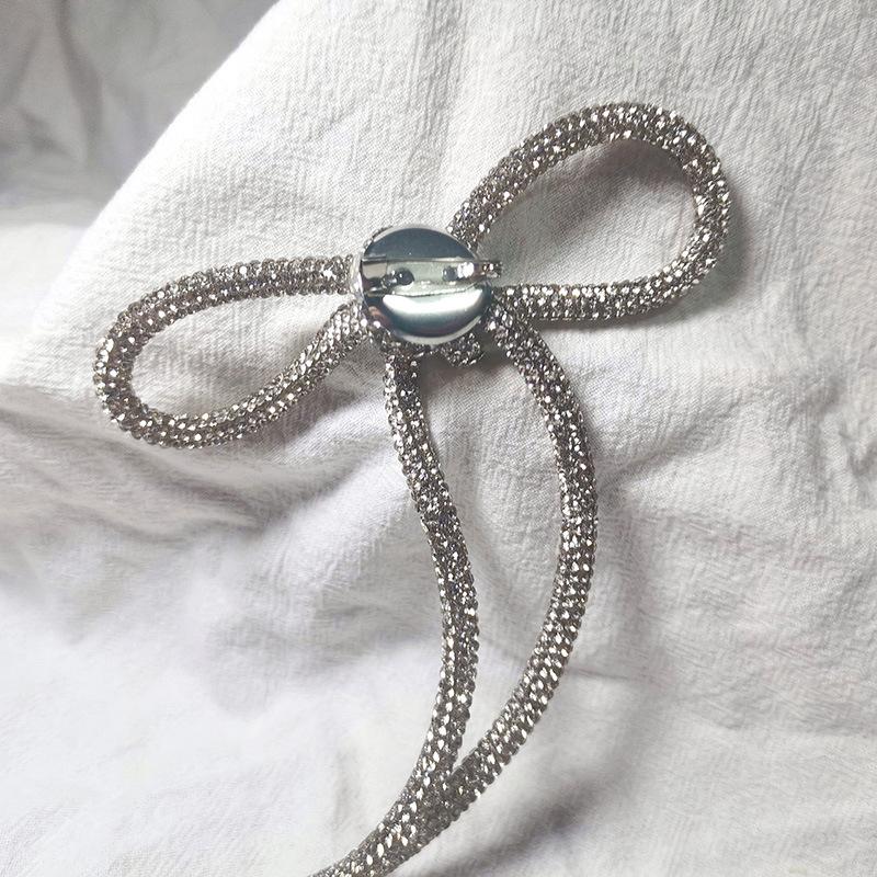Simple Bowknot Brooches For Women Girls Blazer Accessories Elegant Bow Hair Clip Hair Accessories Gifts