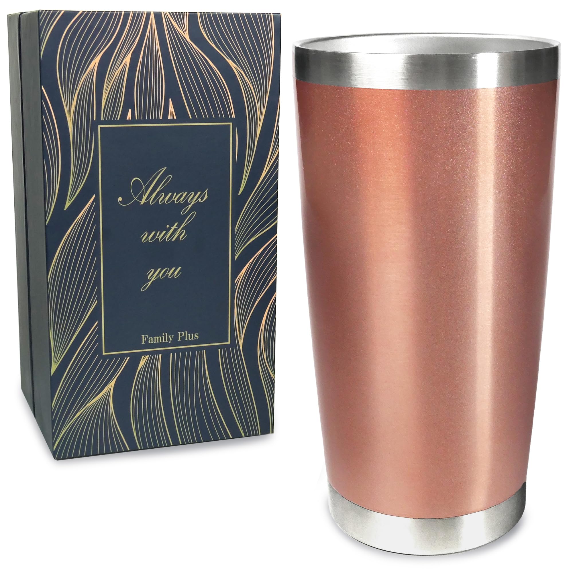 

Christmas Vacuum Insulated Tumbler 600ml with Gift Perfect as a Rose Gold [Family Plus] Box, Gift,