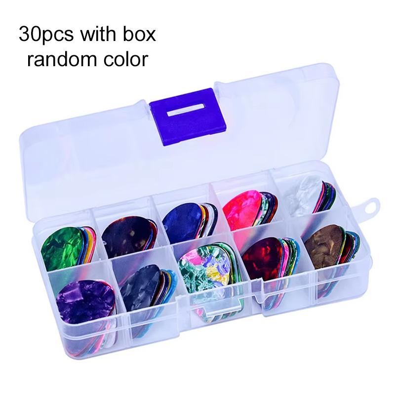 

30/50pcs Celluloid Guitar Picks with Box Thickness 0.46mm Acoustic Electric Bass Plectrum Mediator Guitar Accessories TMZ