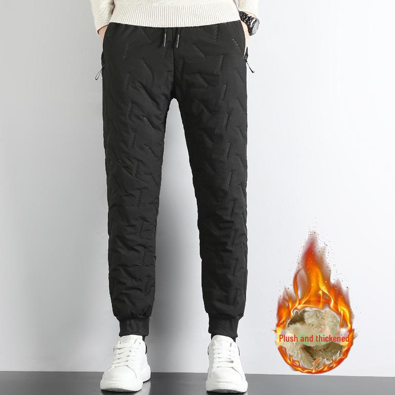 Pantaloni Sport de Exterior pentru Bărbați, de Iarnă, Impermeabili, Rezistenți la Vânt, cu Căptușeală Sherpa - Groși, Călduroși, Bumbac, Mărimi Mari Disponibile