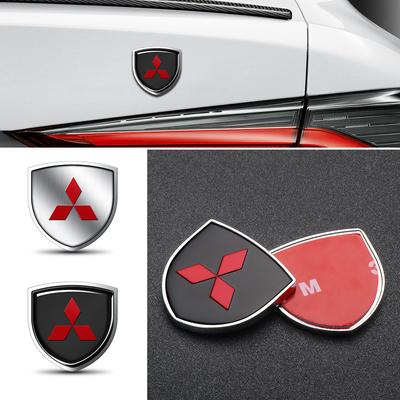 Car 3D Metal Shield Logo Auto Body Trunk Fender Stickers Accessories For 9 Ralliart EX ASX L200 Colt Outlander Pajero