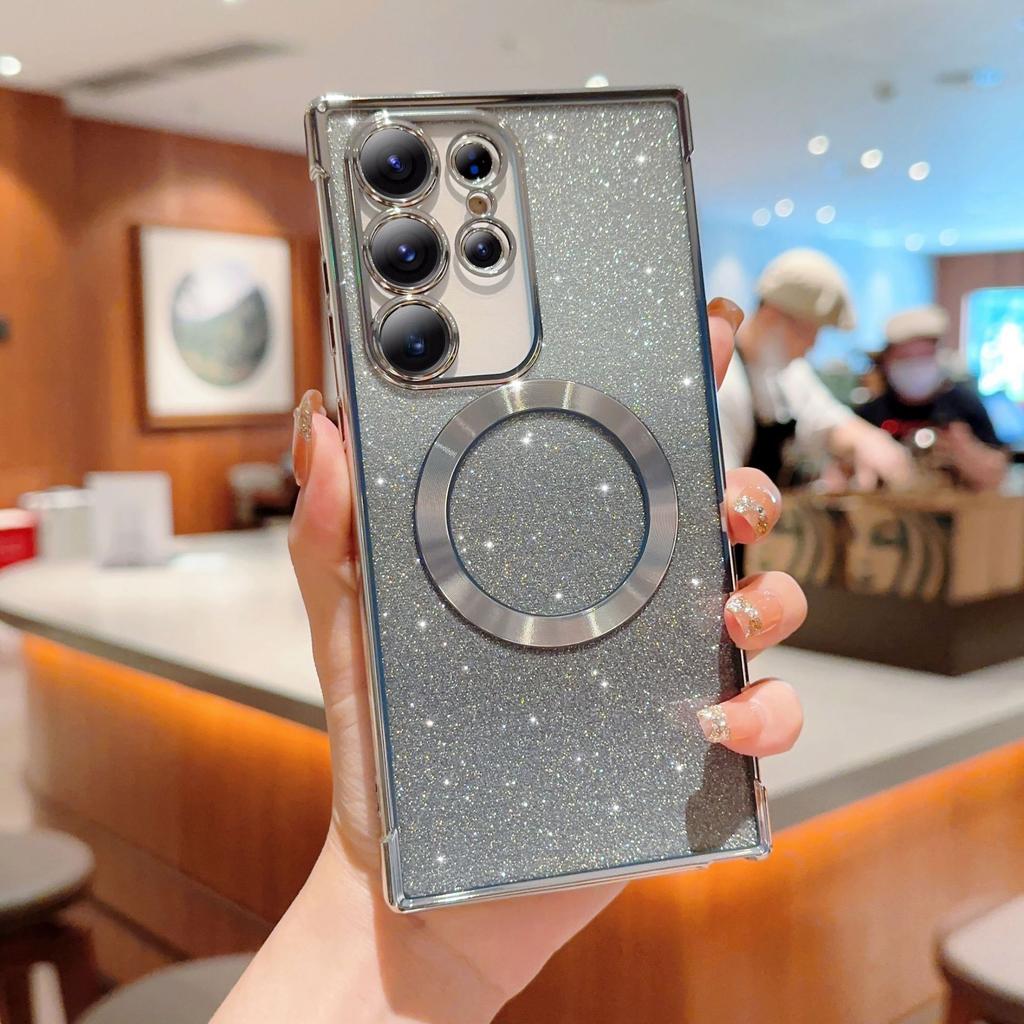 Applicable to Samsung S11Ultra electroplating magnetic attraction gradual change glitter mobile phone case S11 all-inclusive mirror film S11 sof