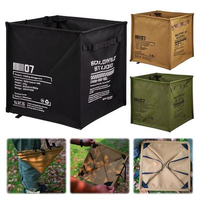 Outdoor Storage Box with Handle Portable Lawn & Leaf Waste Bag Large Capacity Folding Camping Bucket for BBQ Picnic Hiking