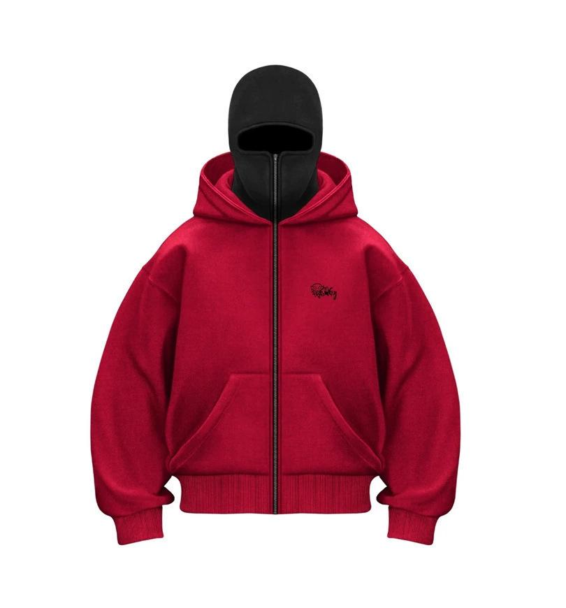 Trendy DIY Plain Zipper Hooded Sweatshirt for Men & Women - Double Hood, Perfect for Spring and Autumn