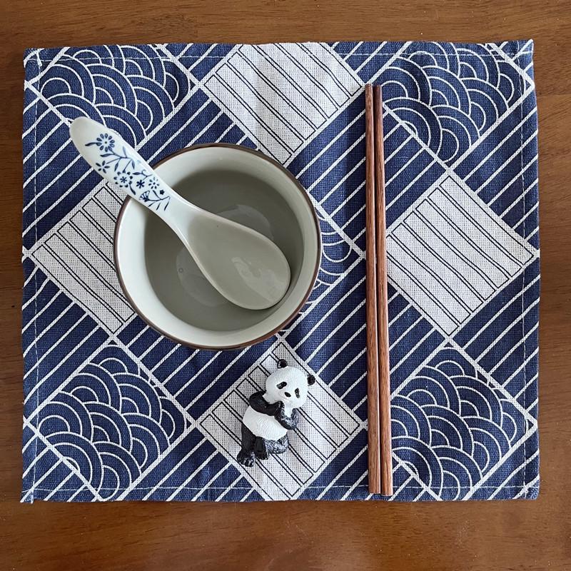 Japanese Cotton Linen Table Mat & Napkin Set