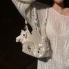 Aesthetic Pearly Lustre Fairycore Bag Y2K Single Shoulder Bag Leisure Heart Underarm Bag Girls