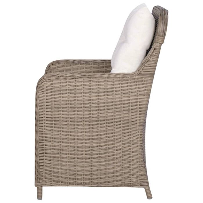 VidaXL Outdoor Chairs with Cushions 2 Pcs Woven Resin Brown