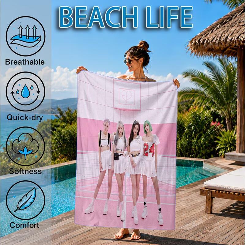 kpop Bp Beach Towel, Microfiber Beach Towel, Perfect For Pool, Beach, Travel, Home Decor Beach Party Fan gifts