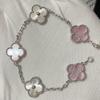 Nuova Versione Bracciale Quadrifoglio Cinque Fiori Agata Rossa Naturale Madreperla Bianca Bracciale da Donna Bracciale Laser