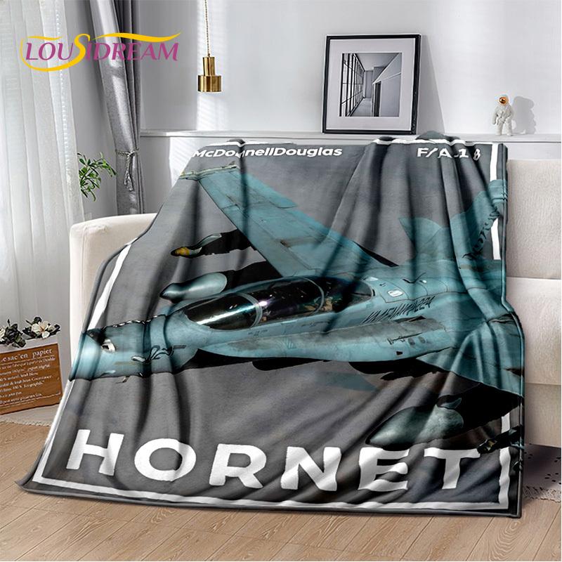 3D Space Spitfire Aircraft  Air Force Jet Fighter Cartoon Blanket,Soft Throw Blanket for Home Bedroom Bed Sofa Cover Child Gift